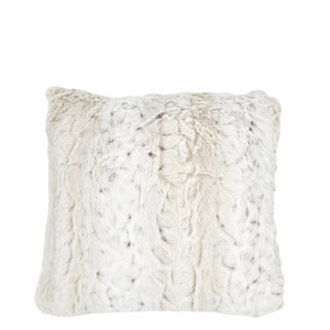 Cuscino Quadrato 50x50 Bianco Corda Melange Pelliccia Ecologica