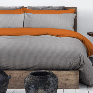 Parure Copripiumino Seersucker – Bicolor Piazza e Mezza NO STIRO