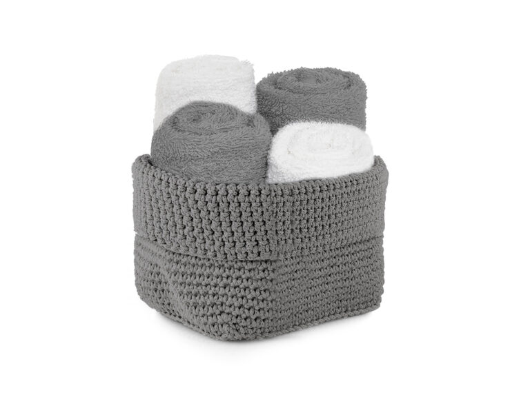 Set 4 Lavette con Cestino Uncinetto