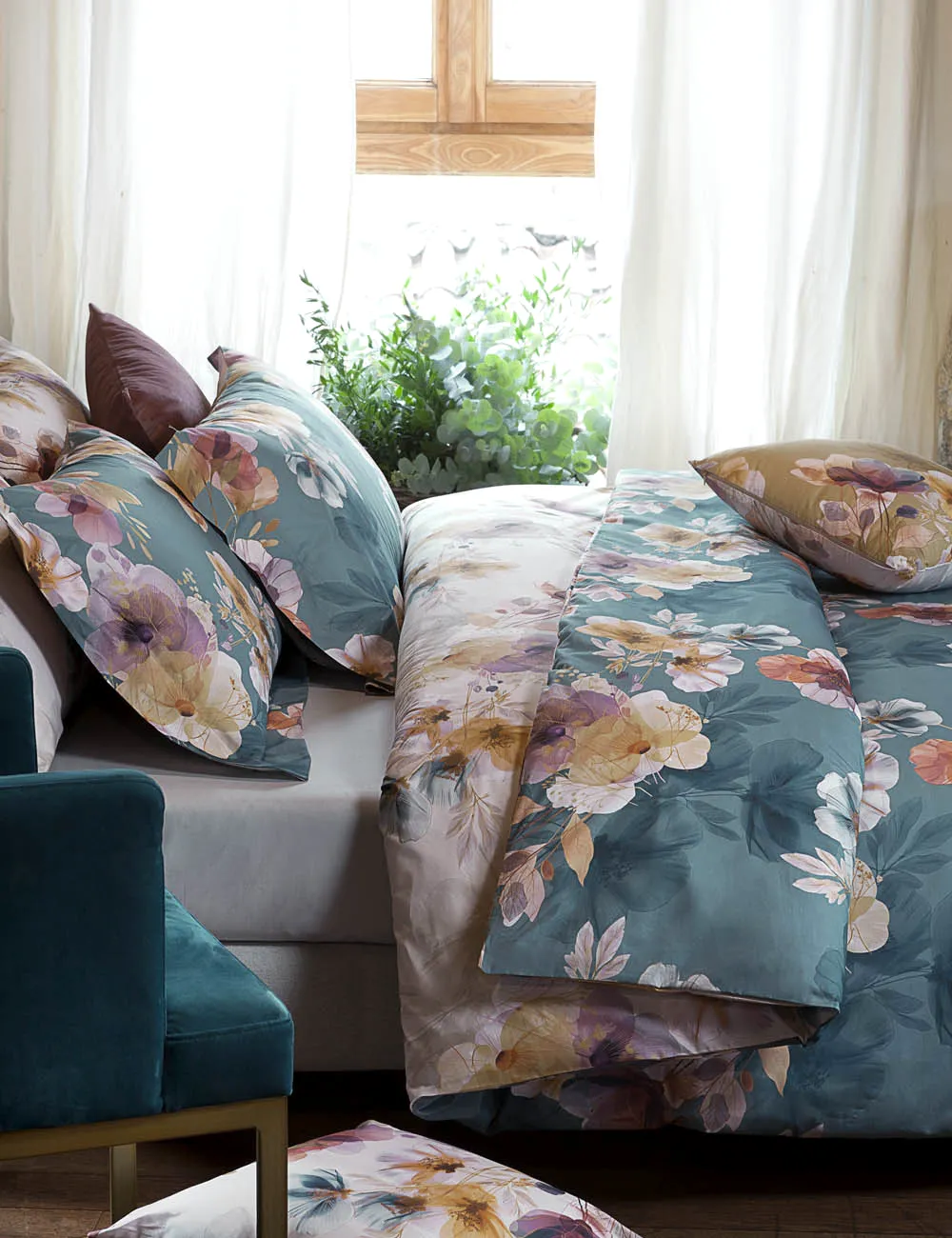 Yumi Completo Copripiumino Matrimoniale Petrolio - immagine 2