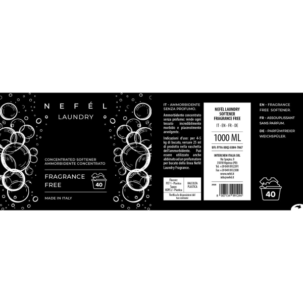 Nefel Ammorbidente Bucato- Softner - Fragance Free - immagine 3