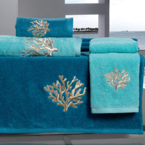 Set 1+1 Coppia Asciugamani Coralli Lurex